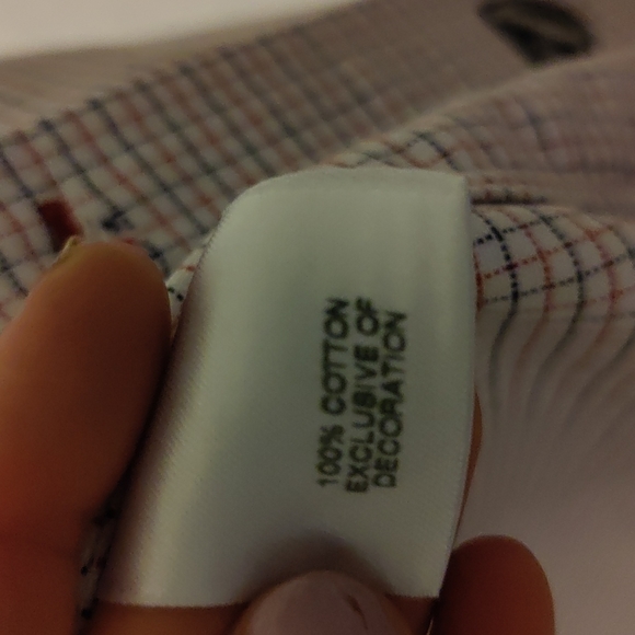 Cremieux Men's cross pattern dress shirt by (Washed) (Small) ♥️👕🤍 - Picture 15 of 16